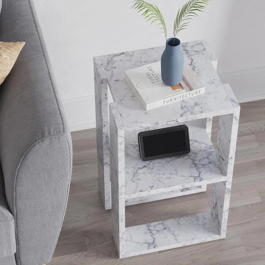 Éjjeliszekrény Lonie - Carrara Marble