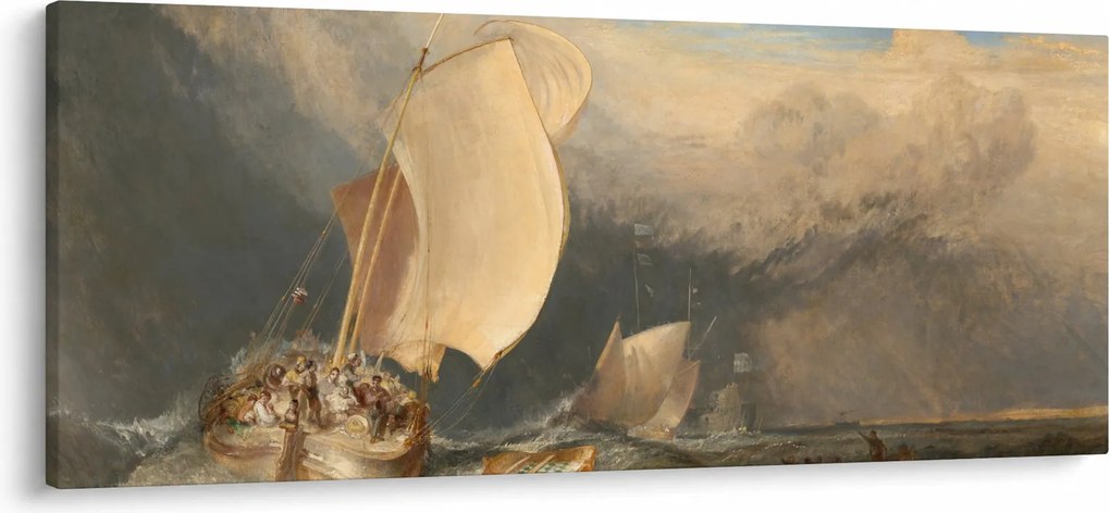Kép - William Turner, Fishing Boats with Hucksters Bargaining for Fish, reprodukciók (120x50 cm)