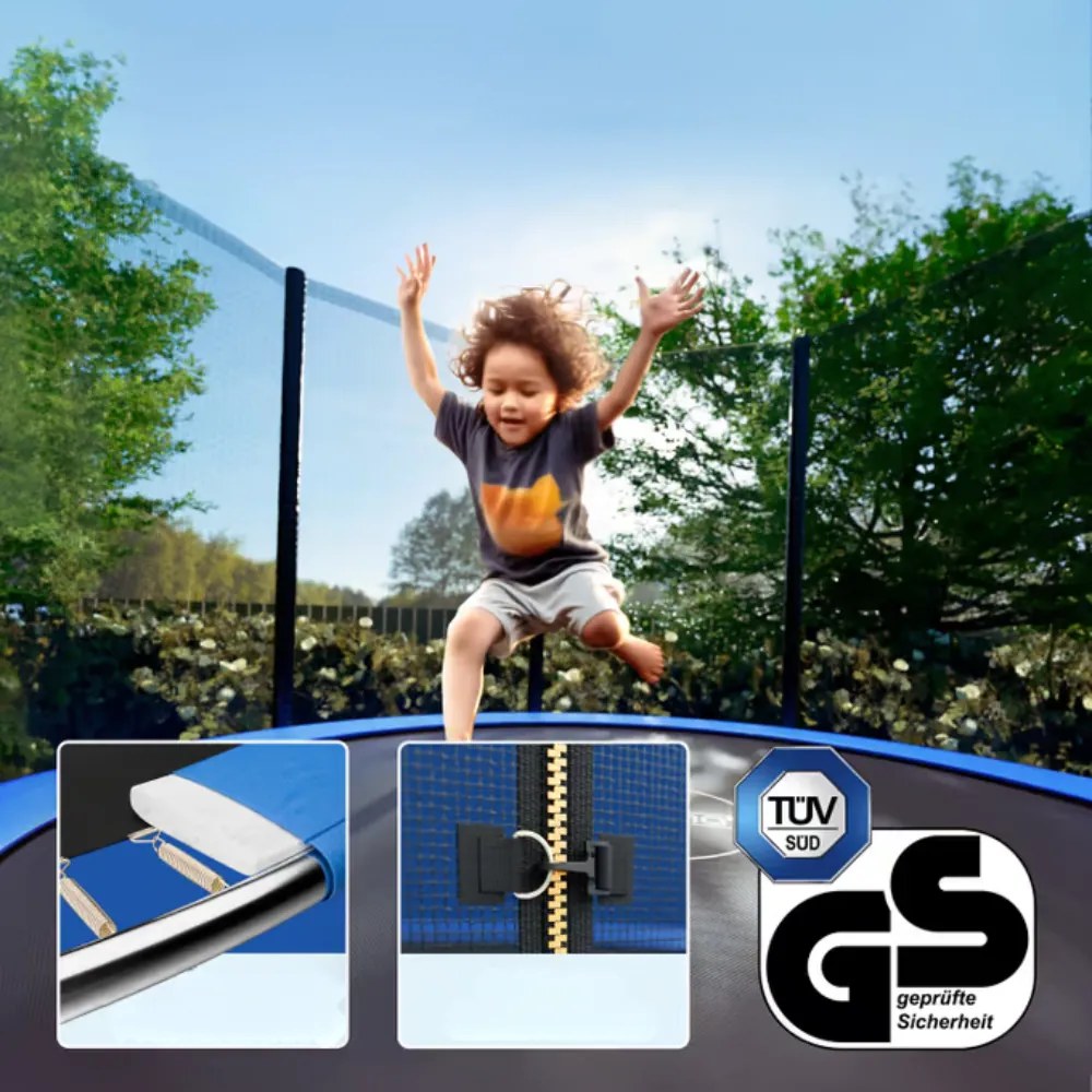 JUMP trambulin biztonsági hálóval, Ø183 cm, fekete/kék Monzana