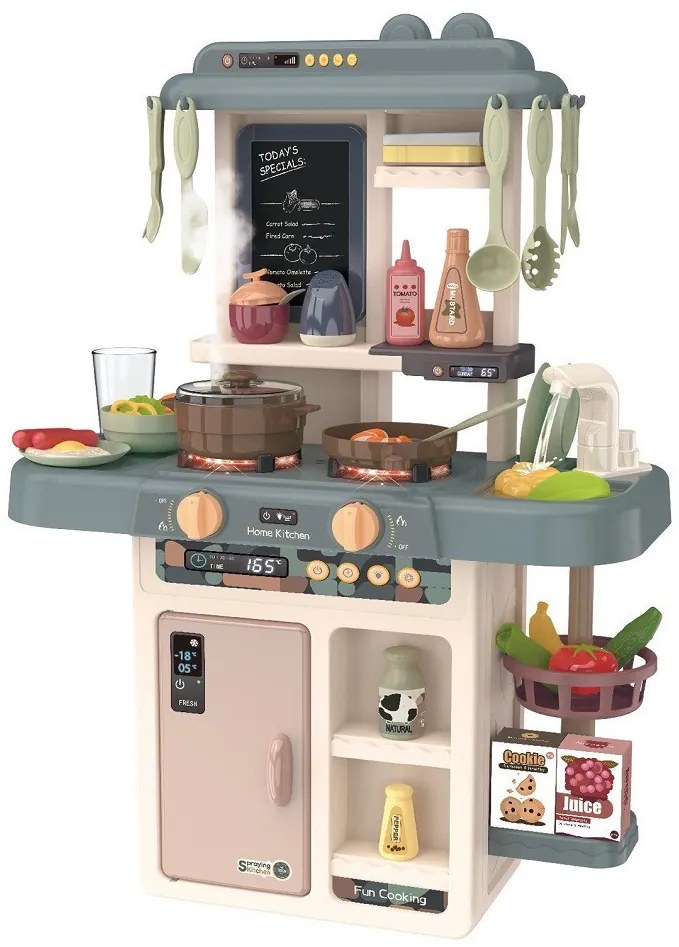 Gyerek játékkonyha hang- és fényhatásokkal, 46 részes készlet