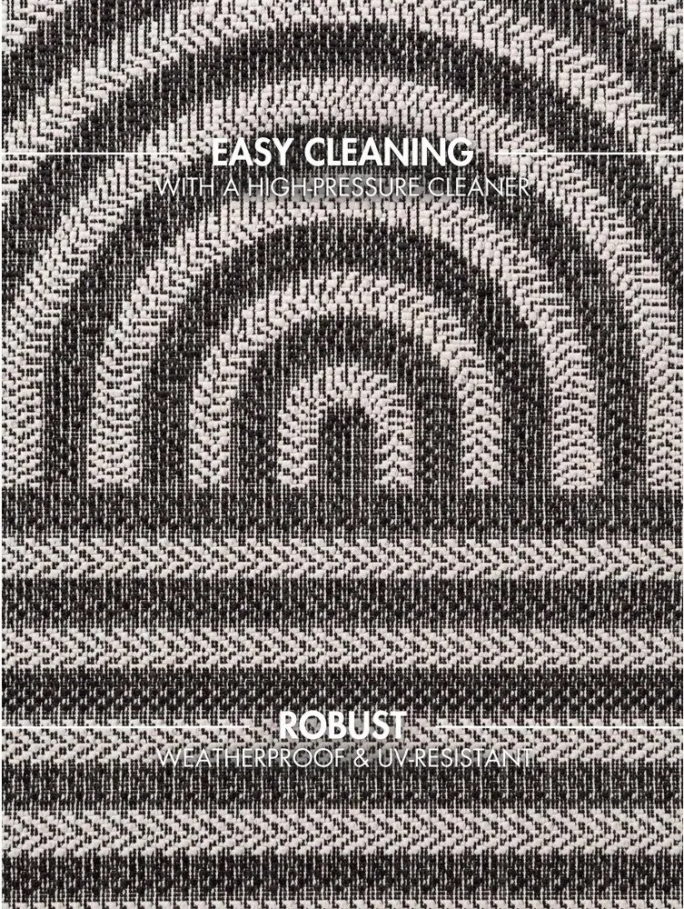 Fekete-krémszínű kültéri-beltéri szőnyeg 160x230 cm Haringey Woodfield – Ted Baker