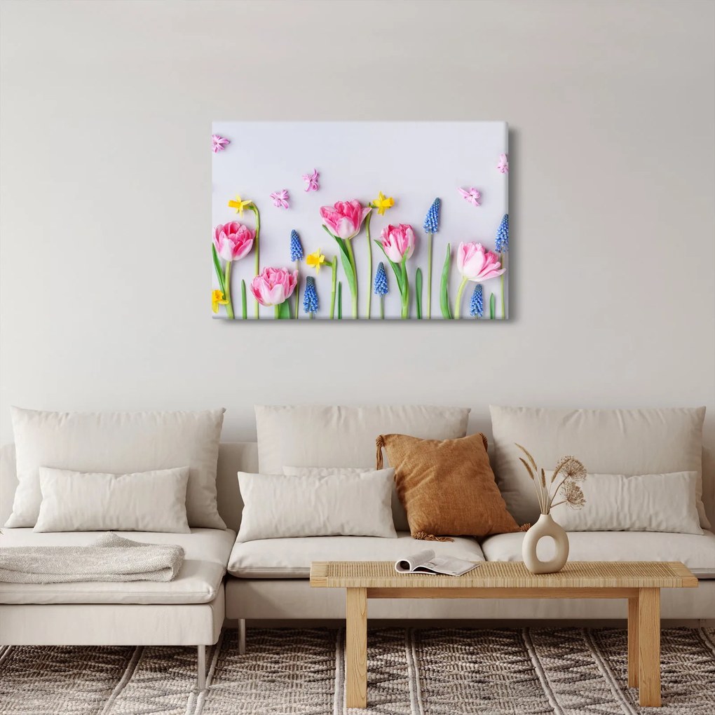 Tavaszi virágok képe (90x60 cm)