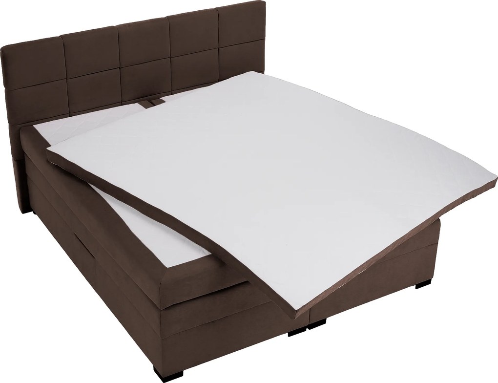Boxspring ágy, 200x200, barna, APRIL