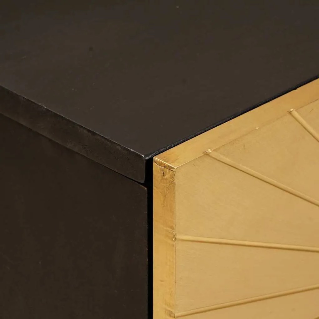 Éjjeli asztal Fekete és Arany 50 x 33 x 60 cm tömör mangófa