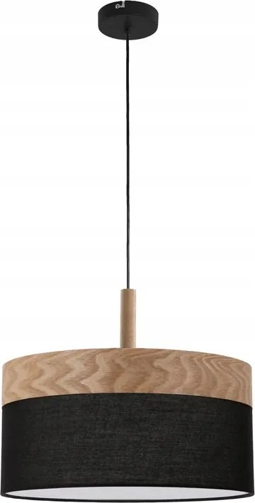Orto Függőlámpa Fekete+Fa 1X60W E27 Lámpabúra