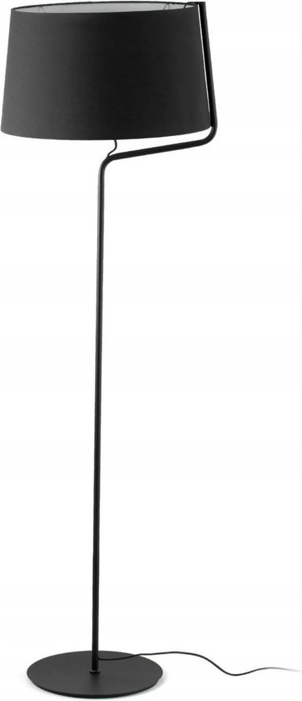 Faro Berni fekete állólámpa, E27, magasság 1510 mm, acél/textil