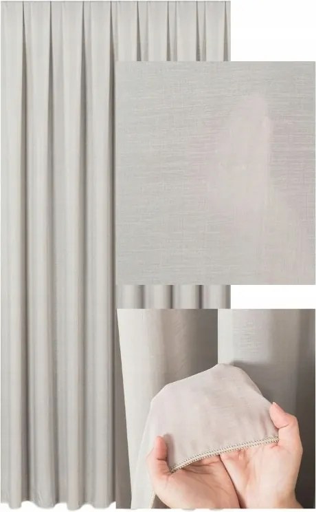 Függöny Nappali Függöny Kész Bevarrt Szalaggal Hullám Meleg Szürke Sz. 380x170