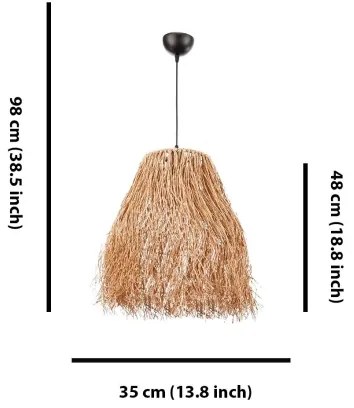 Zsinóros függeszték FRINGE 1xE27/40W/230V raffia