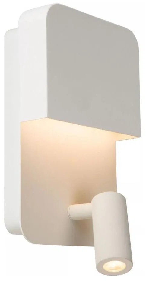 Lucide 79200/08/31 - BOXER LED fali lámpa 5W/230V + 5W USB, fehér