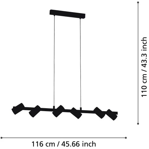 Eglo 99464 - Csillár zsinóron GATUELA 6xE14/25W/230V