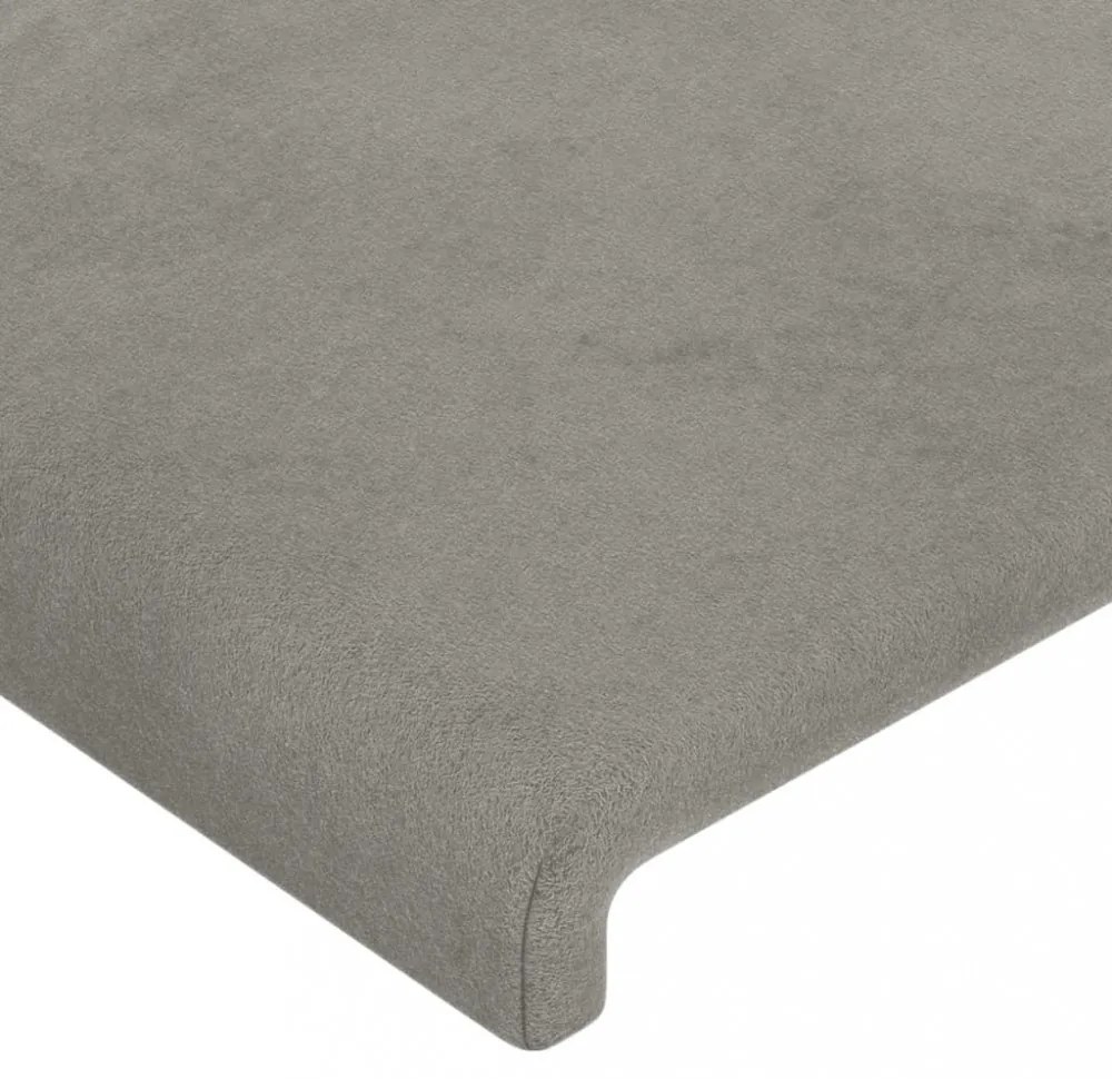 4 db világosszürke bársony fejtámla 100x5x78/88 cm