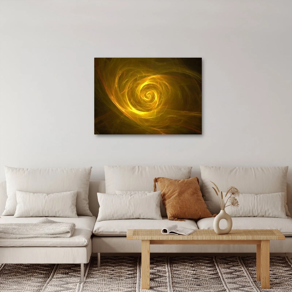 Absztrakt sárga spirál képe (70x50 cm)