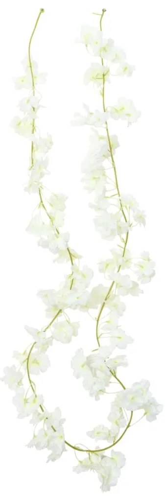 6 db fehér karácsonyi virágfüzér 180 cm