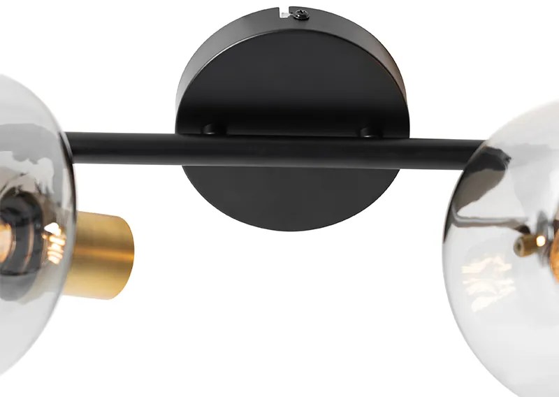 Mennyezeti spotlámpa fekete arannyal és füstüveggel 2-lámpás - Zuzanna