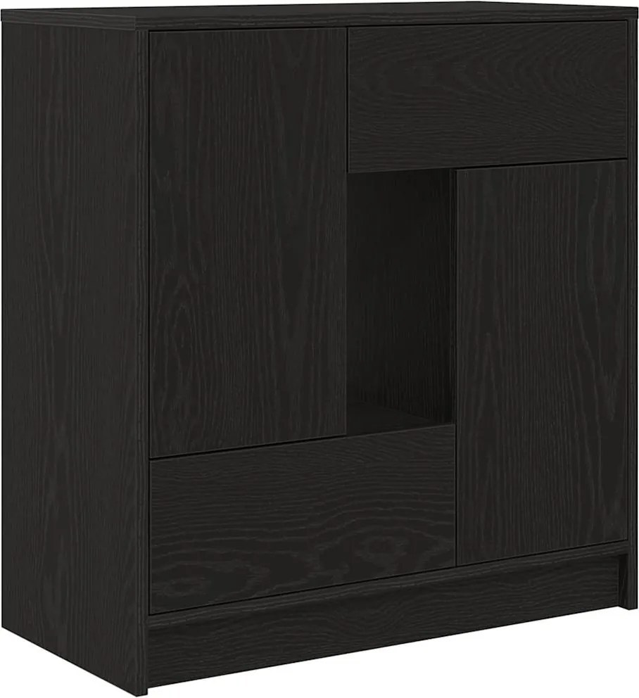 vidaXL fekete tölgy komód fiókokkal és ajtókkal 70,5x34x74,5 cm