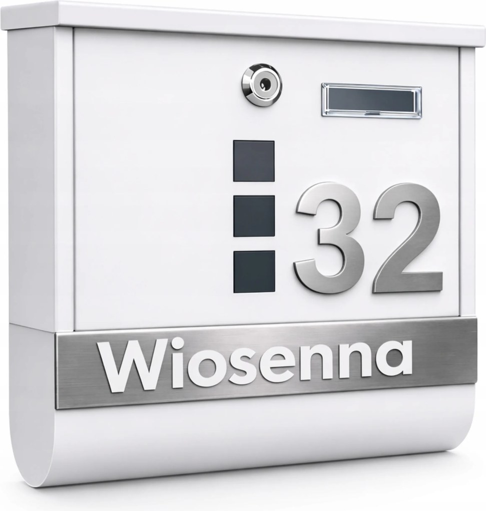 Nagy Címzett Postaláda (rozsdamentes Acél Tábla) ,fehér