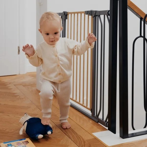 Lionelo - Biztonsági korlát TRUUS SLIM fekete/bézs