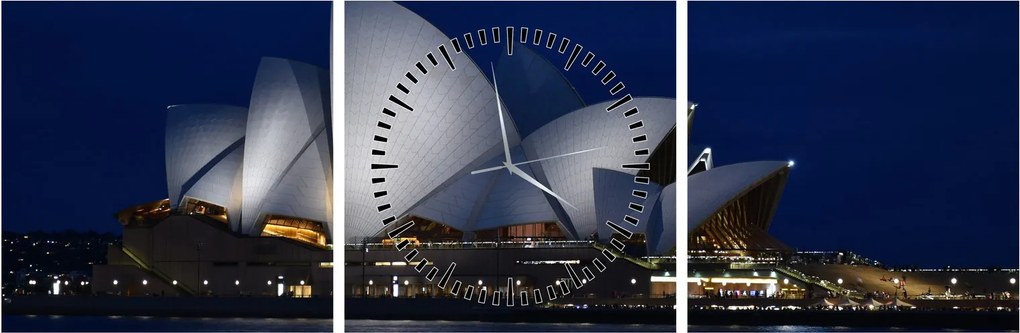 Sydney éjszakai kép (órával) (90x30 cm)