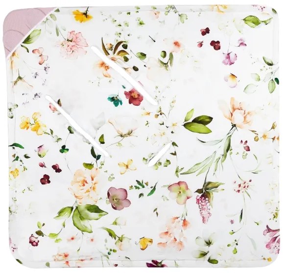 Lionelo - TRAVEL SWADDLE 90x90 cm autósülésbe való pólya Pink Flower
