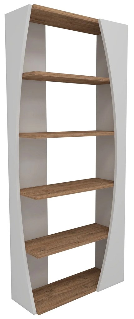 könyvespolc Selge - Atlantic Pine, White