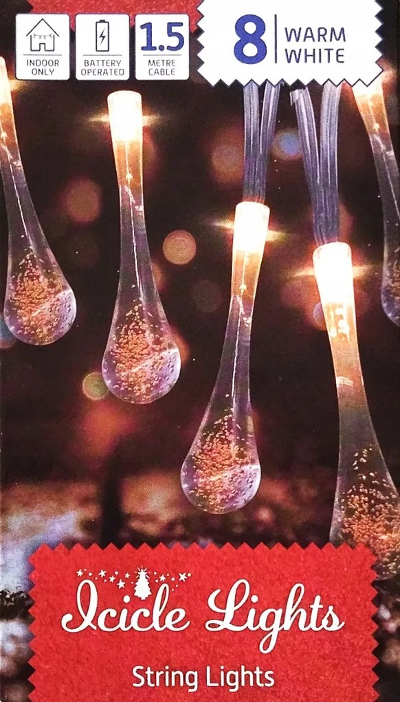 Fényfüzérek- Karácsonyi fényfüzérek 1,5 méter Jégcsapok