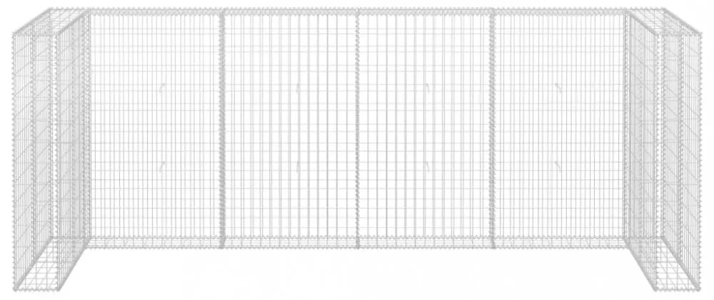 horganyzott acél gabionfal szemeteskukákhoz 320 x 100 x 120 cm