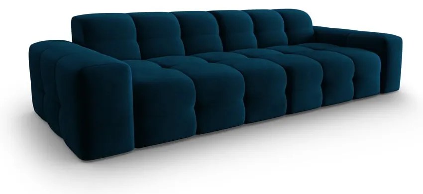 Sötétkék bársony kanapé 255 cm Kendal – Micadoni Home