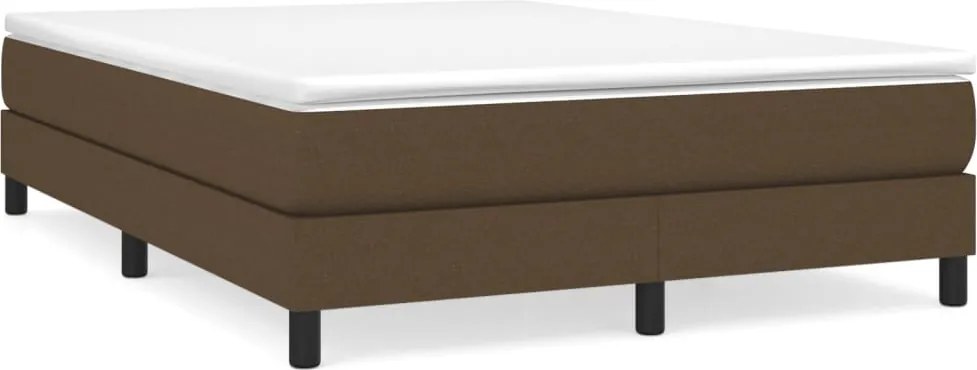 vidaXL sötétbarna szövet rugós ágy matraccal 140 x 200 cm