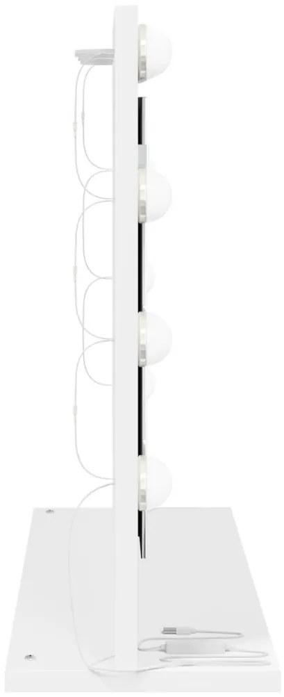 pipere tükör LED világítással Fehér 60x45x18 cm