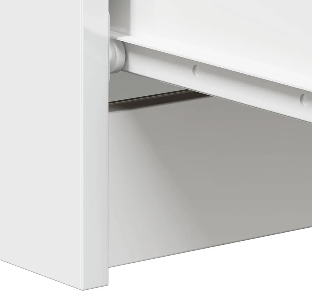 magasfényű fehér szerelt fa tálalószekrény 60 x 35 x 98,5 cm