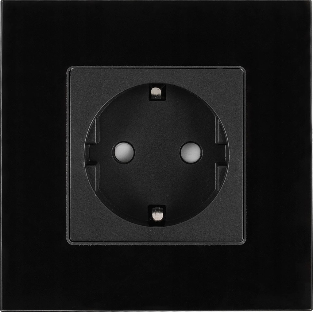 Fekete Üveg Schuko Fali Aljzat Földeléssel Egyszeres Miuun