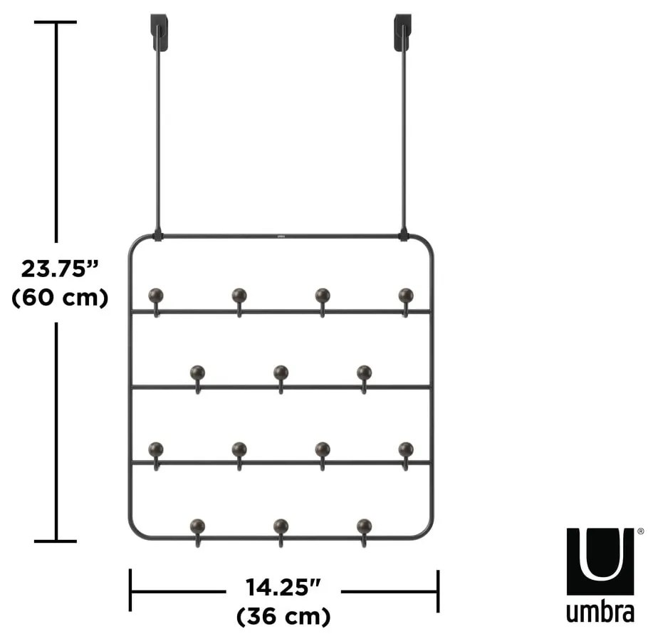 Fekete-natúr színű fém ajtófogas 36 cm Estique – Umbra