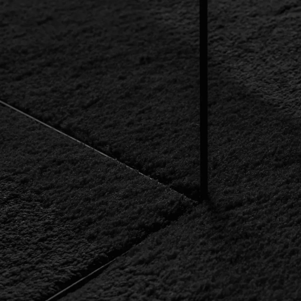 HUARTE fekete rövid szálú puha és mosható szőnyeg 200 x 200 cm
