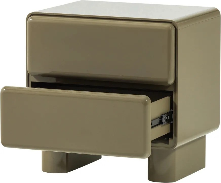 Zöld fényes éjjeliszekrény Lustra – WOOOD