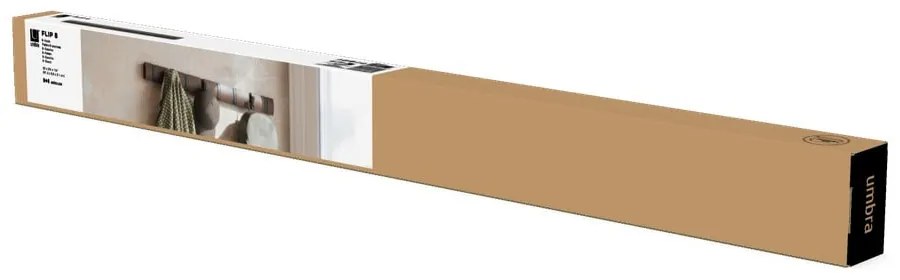 Sötétbarna nyárfa fali fogas Flip – Umbra