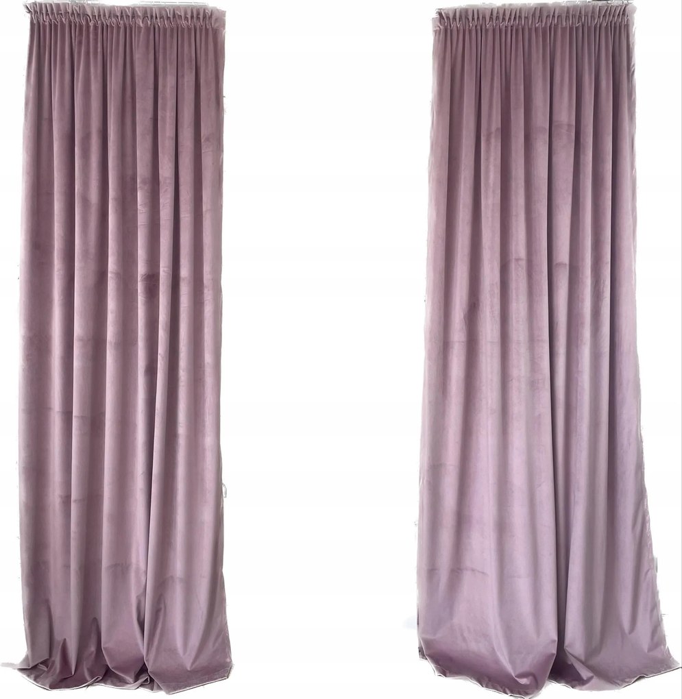 Készfüggöny 145x250, velúr, púderrózsaszín, alagút, békák, szalagos