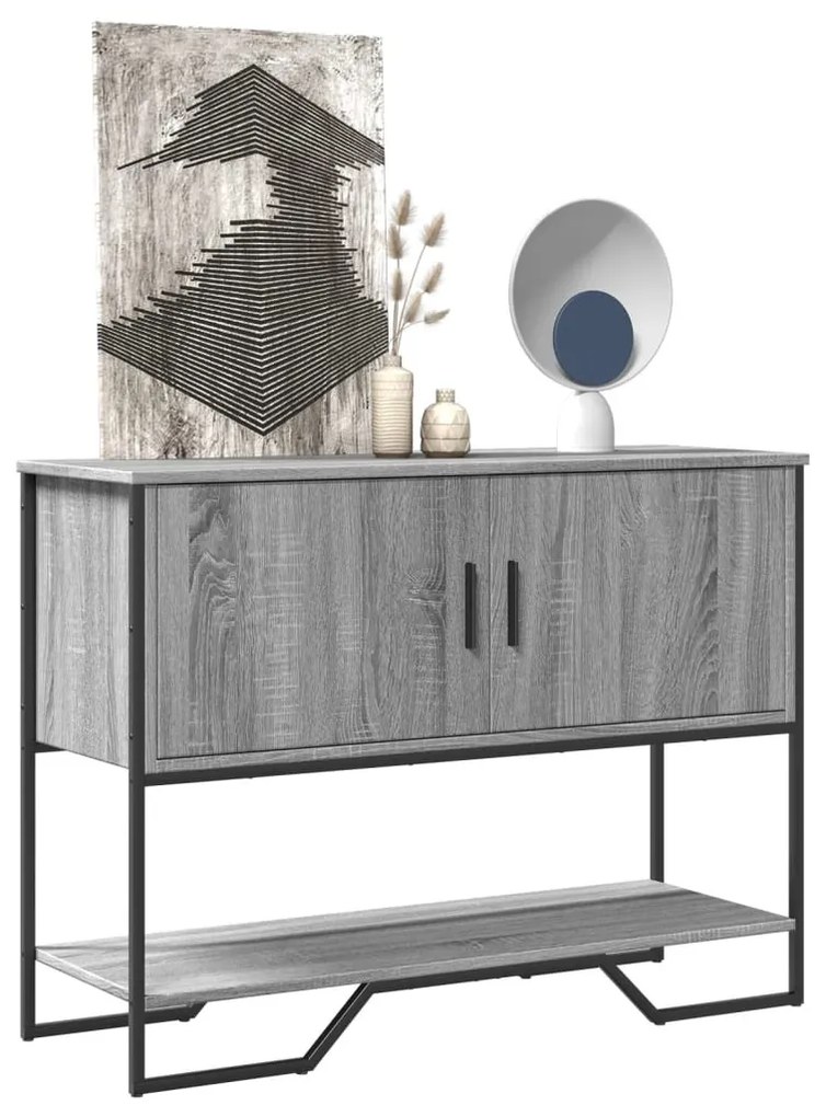 szürke sonoma szerelt fa dohányzóasztal 100x35x74,5 cm