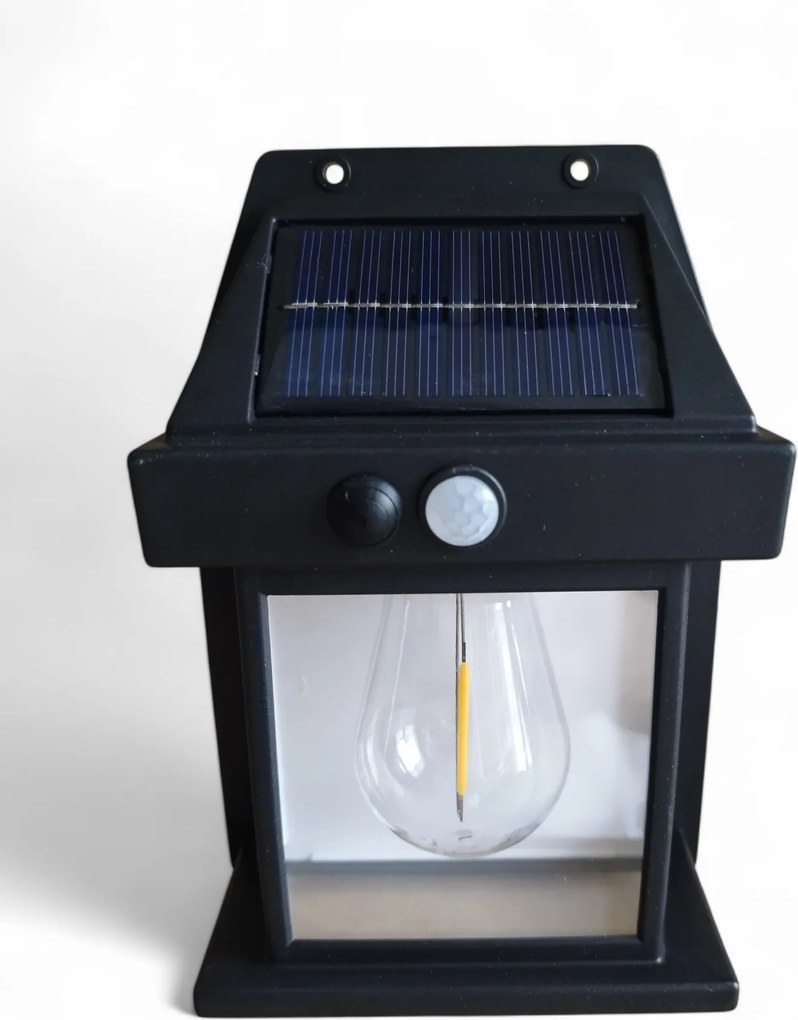 LED-es napelemes lámpa BK-888 600lm napelemes homlokzati fali lámpa fekete