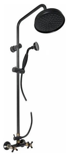 RAV Slezák MK181.5/7CMATSM - MORAVA RETRO zuhanyszett csapteleppel, fekete/sárgaréz