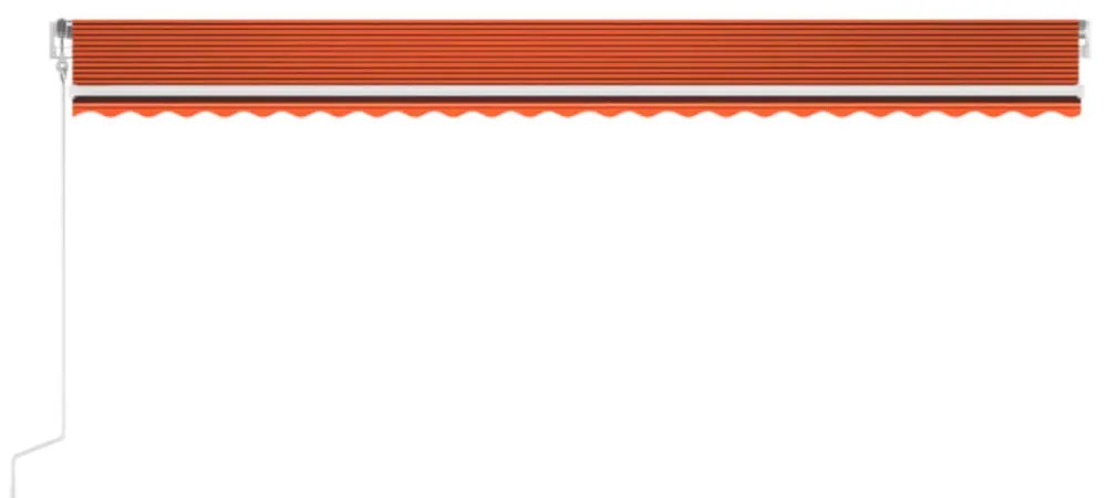 narancssárga-barna szélérzékelős és LED-es napellenző 600x350cm