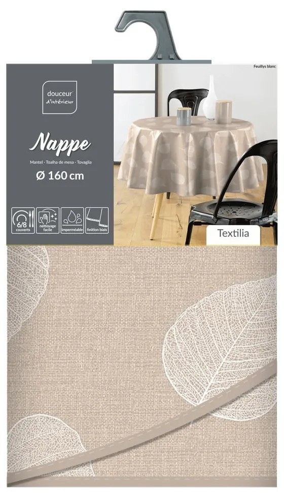 Lemosható asztalterítő ø 160 cm Feuillys – douceur d'intérieur