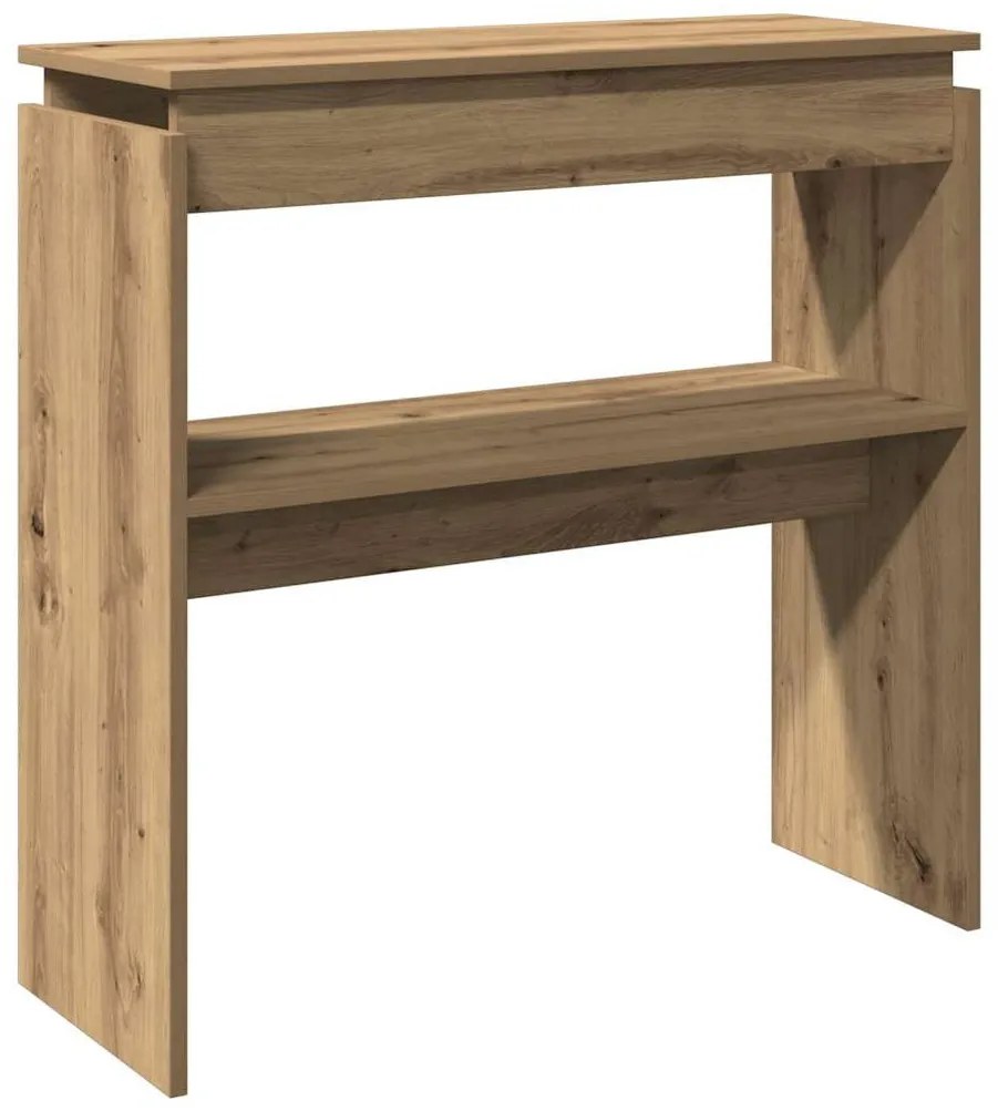 kézműves tölgy színű szerelt fa dohányzóasztal 80 x 30 x 80 cm