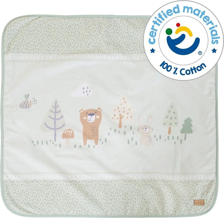 Világoszöld mikroplüss gyerek takaró 80x80 cm Woodland Buddies – Roba