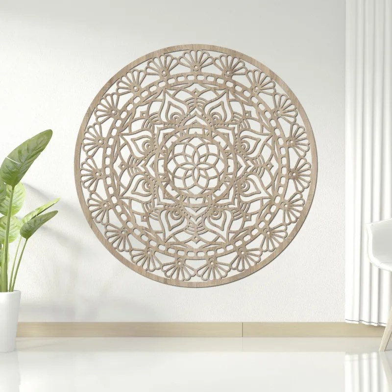 Elegáns, fából készült mandala, az élet virága - AFORDI