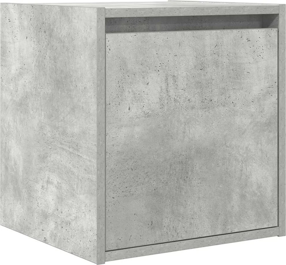 vidaXL betonszürke falra szerelhető éjjeliszekrény 38x34x40 cm