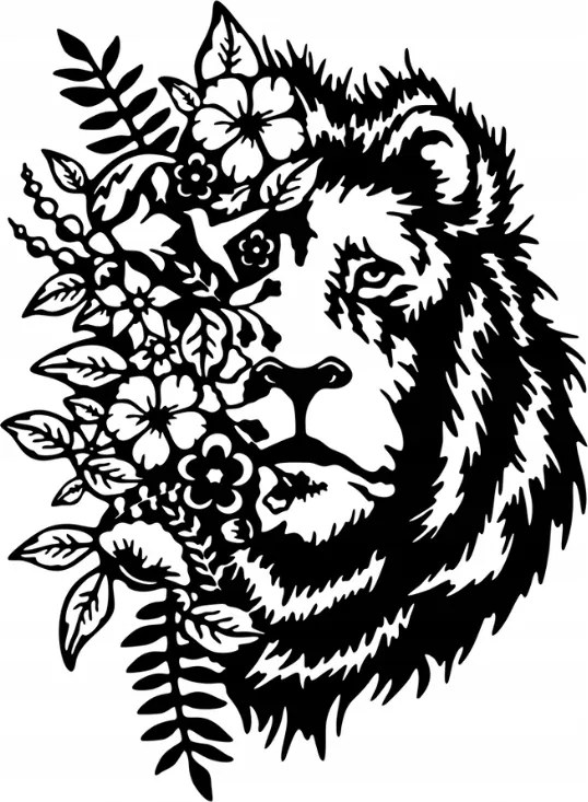 Áttört Oroszlán Virág Kép Konyhába Nappaliba Szoba Fali Dekoráció 3D Panel