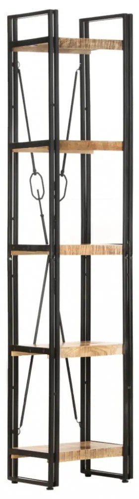 5 szintes tömör mangófa könyvespolc 40 x 30 x 180 cm