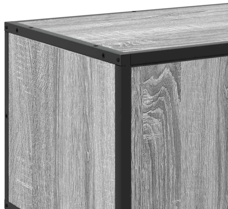 szürke sonoma színű szerelt fa és fém TV-szekrény 120x35x41 cm