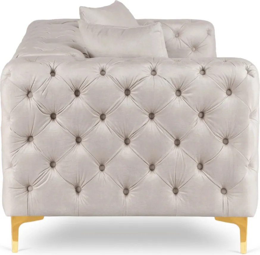 Sofa SORRENTO 2S Dwuosobowa Kremowa Welurowa