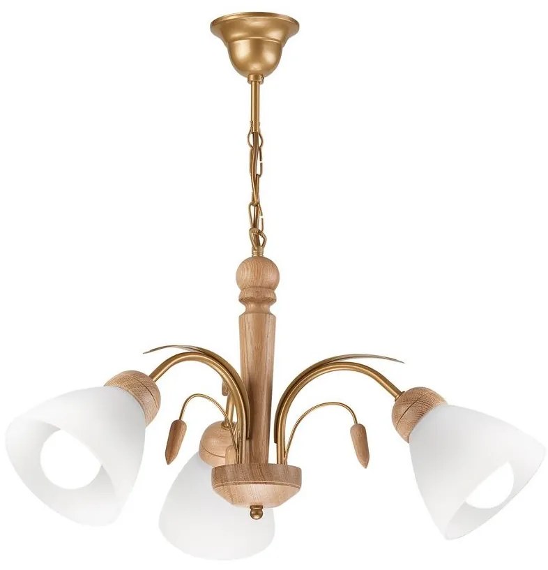 Lamkur Csillár láncon TULIP 3xE27/60W/230V Tölgy LM-3.24 OAK